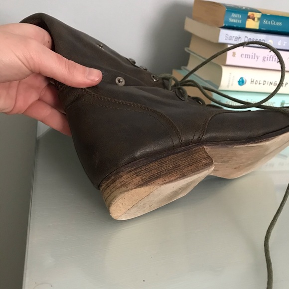 Brown Leather Madden Girl Combat Boots - Picture 2 of 5